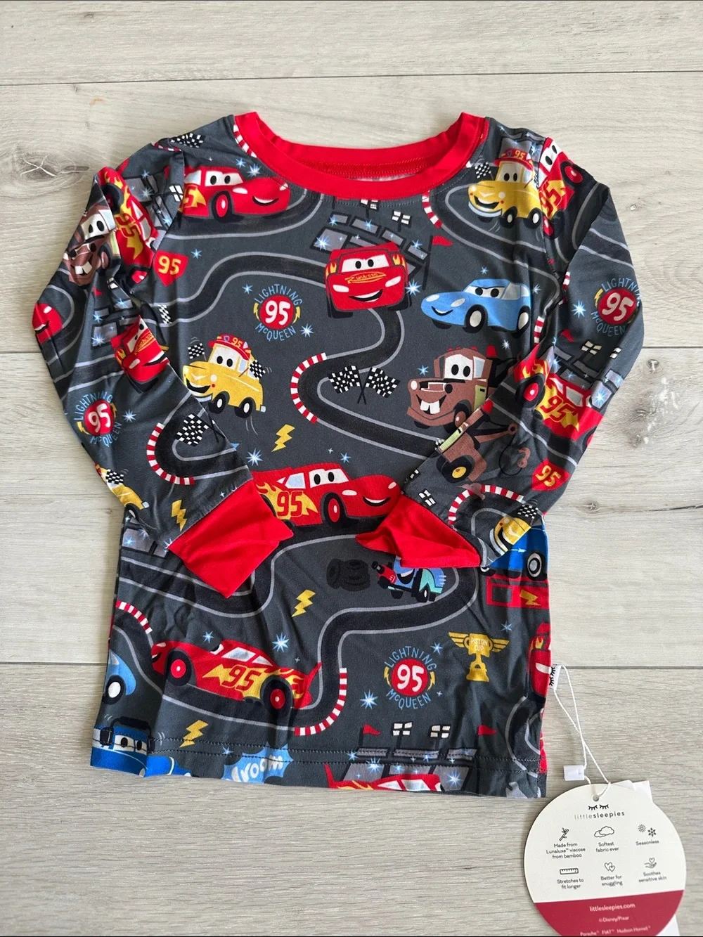 Little Sleepies Disney & Pixar Piston Cup LS 2 PC Pajama Set Multi 2T NWT IN PKG